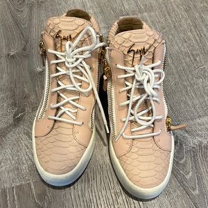 Giuseppe Zanotti Design blush snake sneakers.